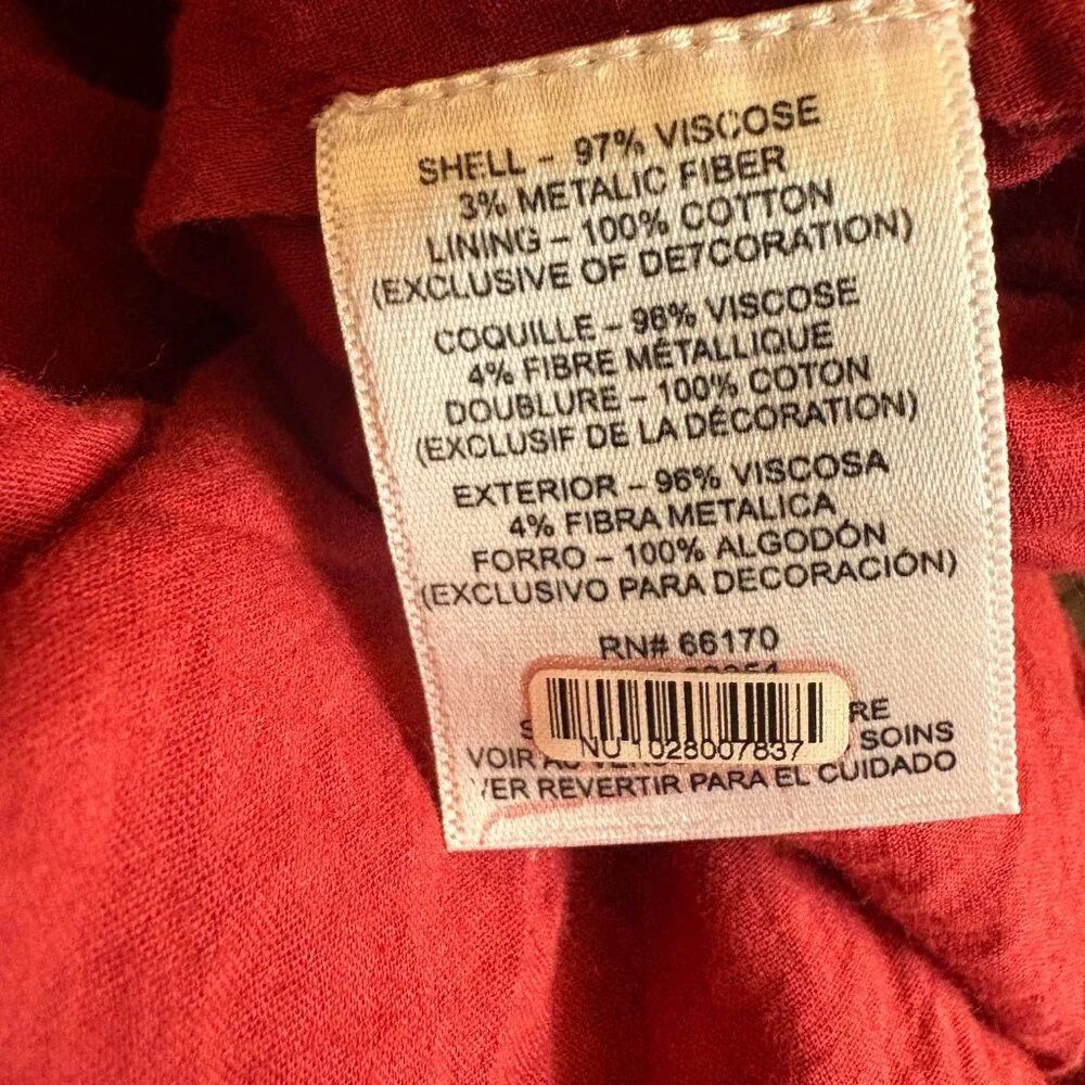 Anthropologie Beaded Shimmer Mini Dress M medium Verb metallic v-neck red yellow